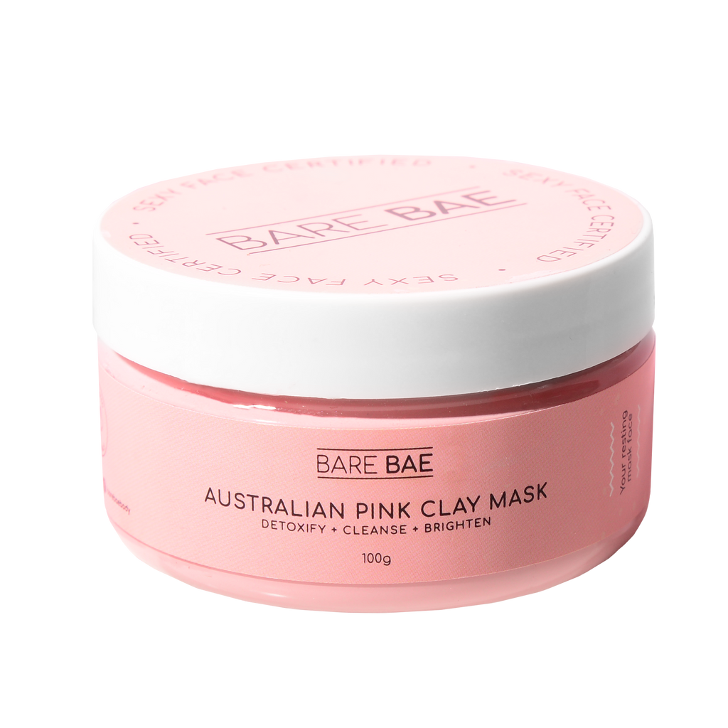 Bare Bae Australian pink clay is a deeply detoxifying face mask, using effective yet gentle Australian Pink Clay to draw impurities, toxins, and pollutants from the skin. All this goodness packed into a jar is sure to transform your skin! Just one use leaves you feeling silky smooth and rejuvenated. 